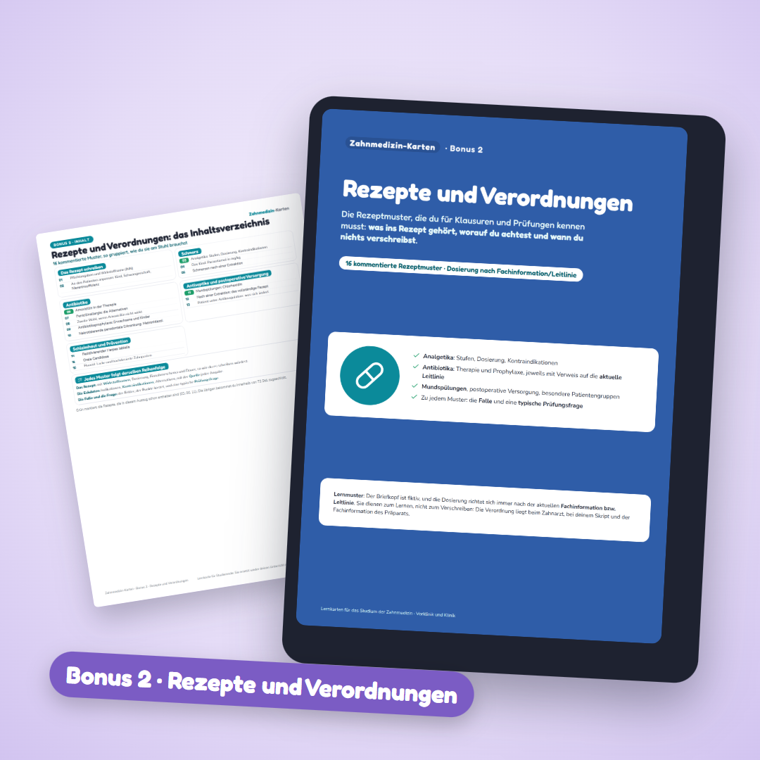 Bonus Rezepte und Verordnungen